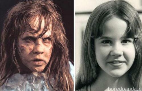 《驱魔人》里恶魔附身的小女孩瑞根 演员：Linda Blair