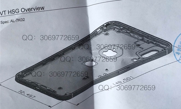 苹果iPhone8图纸曝光 或使用双摄像头垂直排列