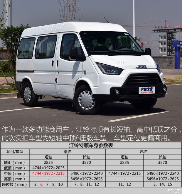 江铃汽车 特顺 2017款 2.8T商运型短轴中顶6/7/8座JX493