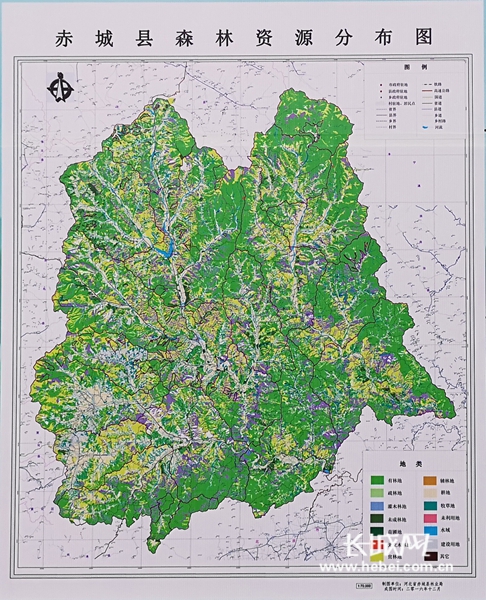 赤城县森林资源分布图.记者 郑世繁摄