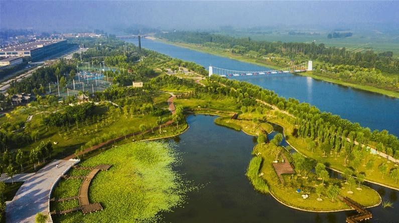 河北武邑:旧河道变身生态公园