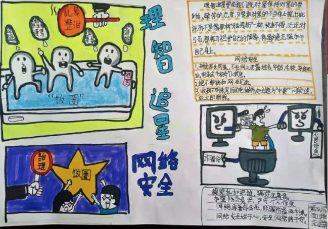 "饭圈"乱象整治专项行动 枣强县第四小学作品展示 作品说明:网络安全