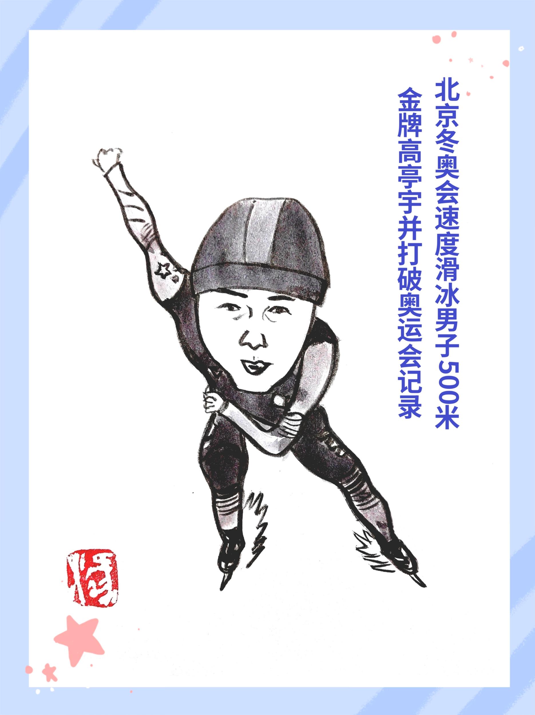 长城快漫丨创历史！高亭宇获得冬奥速度滑冰男子500米金牌