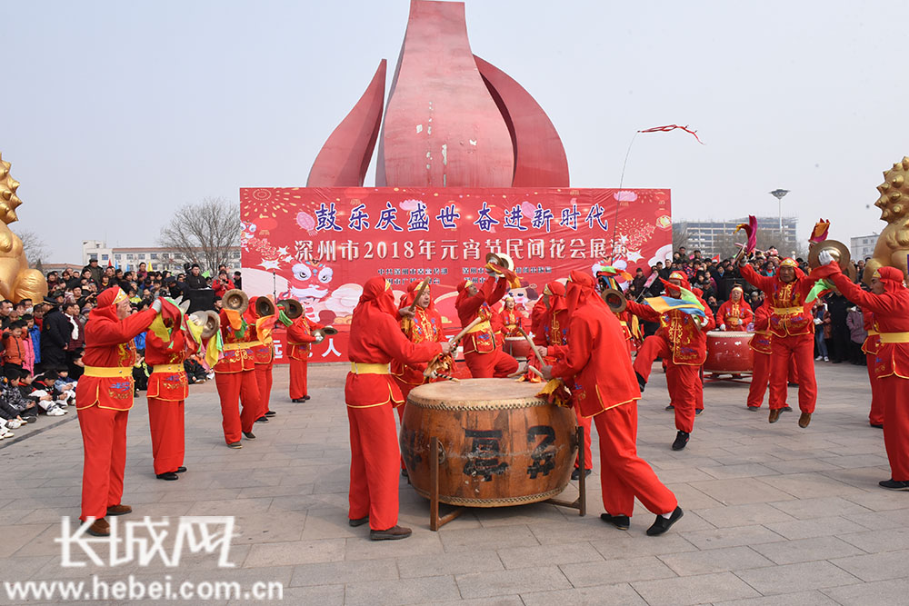 长城网 河北频道 图说河北 近日,深州市在锦绣广场举办了"鼓乐庆盛世