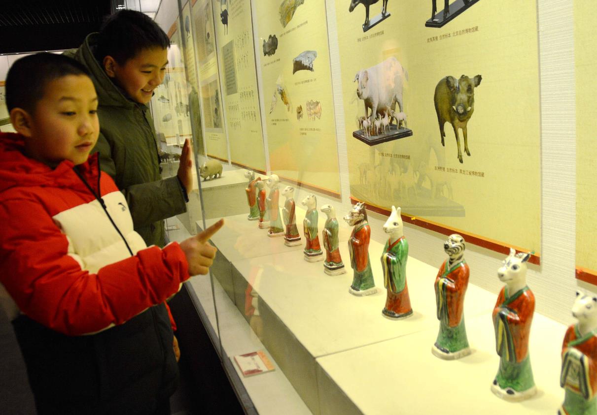 河北邯郸博物馆人气爆满 市民参观年俗展览感受节日气氛 