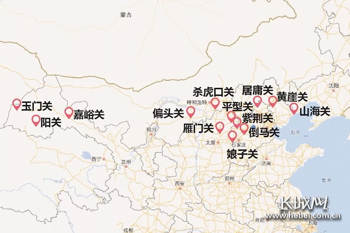北京长城的地理位置图片