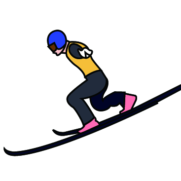 跳台滑雪小人简笔画图片